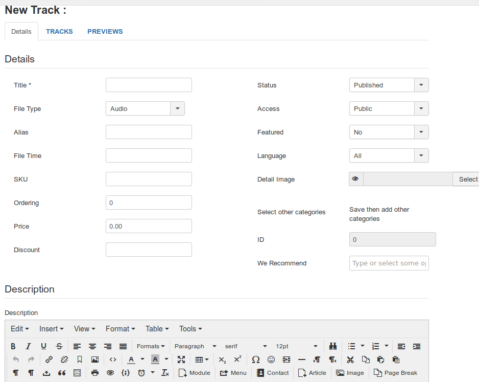 MyMuse Product   Tracks Edit   Administration